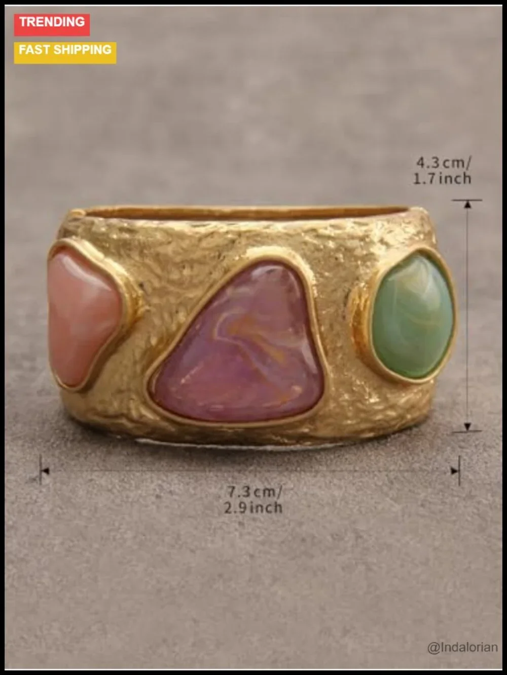 Chunky Gold Cuff Bracelet for Women Statement Open Bangle Adjustable